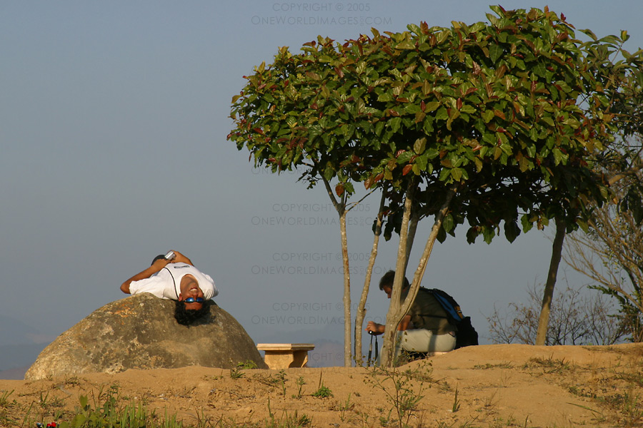 [Photograph: Relaxing at The Plain of Jars]